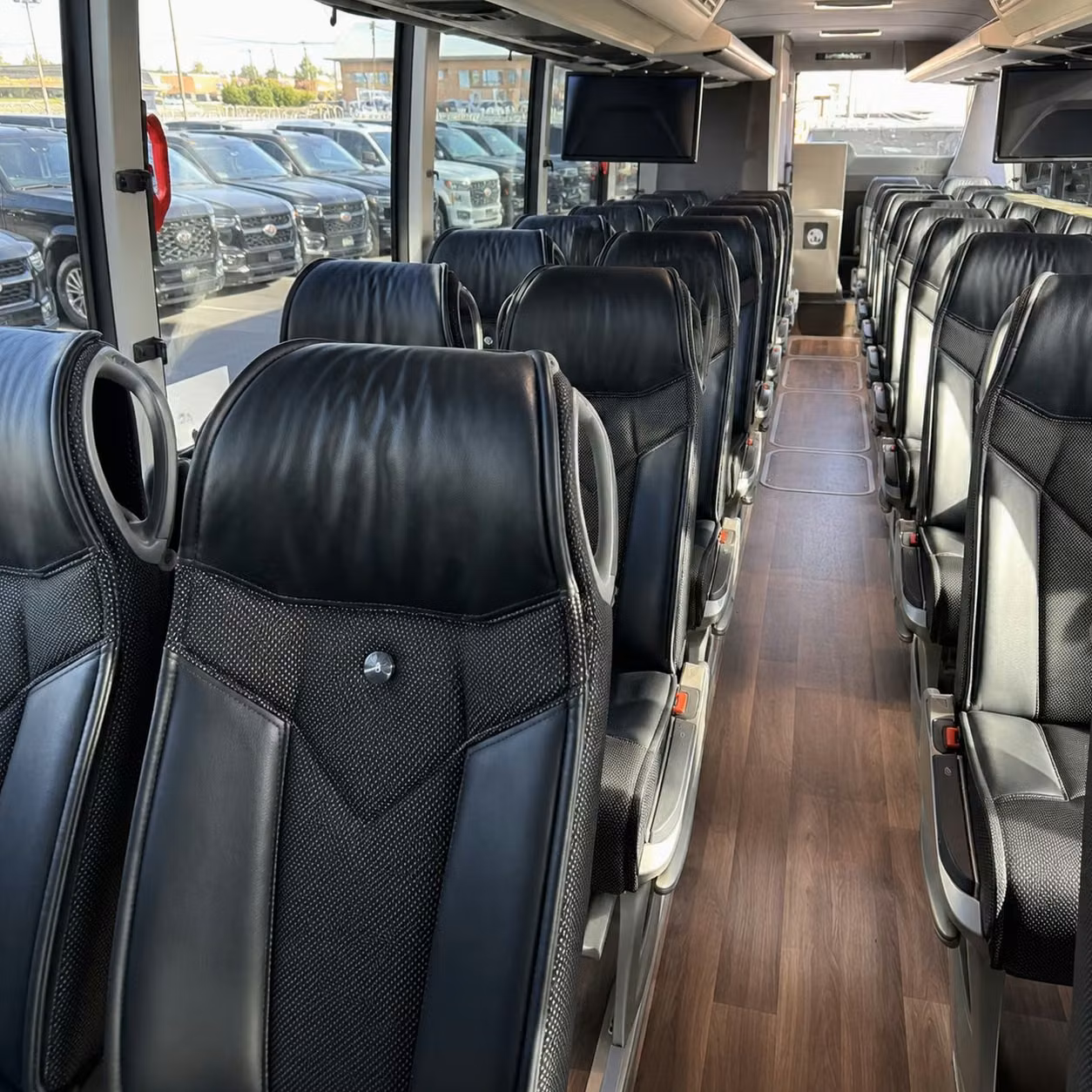 56 passenger charter bus inside